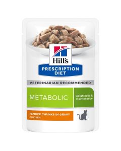 Hill's Prescription Diet Gatto Metabolic Bocconcini di Pollo in Salsa Busta 85 gr