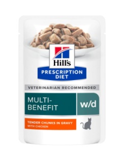 Hill's Prescription Diet Gatto w/d Multi-Benefit Bocconcini di Pollo in Salsa Busta 85 gr