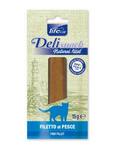 Life Cat Deli Snack Gatto Filetto Bollito di Pesce 15 gr