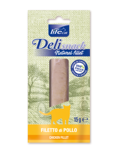 Life Cat Deli Snack Gatto Filetto Bollito di Pollo 15 gr