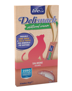 Life Cat Deli Snack Gatto Natural Cream Salmone 15 gr