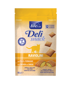 Life Cat Deli Snack Gatto Raviolini di Pollo e Formaggio 60 gr