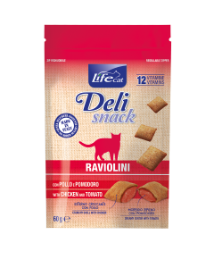 Life Cat Deli Snack Gatto Raviolini di Pollo e Pomodoro 60 gr