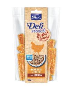 Life Dog Deli Snack Cane Barrette di Pollo con Quinoa 100 gr