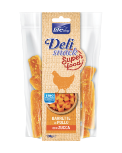 Life Dog Deli Snack Cane Barrette di Pollo con Zucca 100 gr