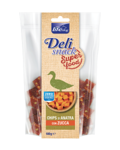 Life Dog Deli Snack Cane Chips di Anatra con Zucca 100 gr