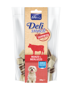 Life Dog Deli Snack Cane Mini Sandwich Manzo e Merluzzo 100 gr