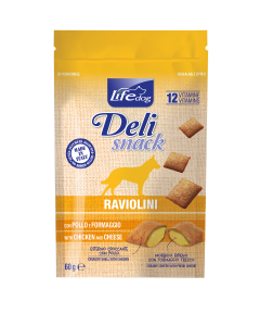 Life Dog Deli Snack Cane Raviolini di Pollo e Formaggio 60 gr