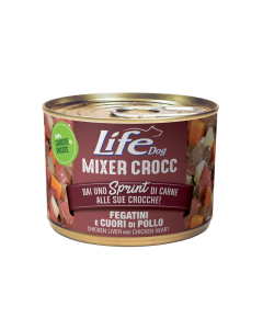 Life Dog Mixer Crocc Cane Fegatini e Cuori di Pollo con Carote e Patate Lattina 150 gr