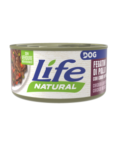 Life Dog Natural Cane Adult Fegatini di Pollo con Cuori di Pollo Lattina 90 gr