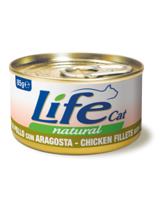 Life Cat Natural Gatto Adulto Filetti di Pollo con Aragosta Lattina 85 gr