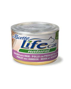 Life Cat Natural Le Ricette Gatto Adulto Pollo con Prosciutto di Pollo e Fagiolini Lattina 150 gr 