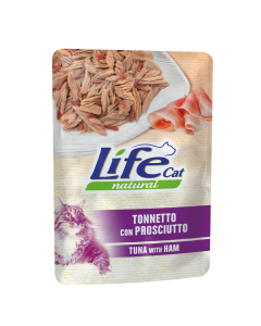 Life Cat Natural Gatto Adulto Tonnetto con Prosciutto Busta 70 gr