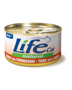 Life Cat Natural Gatto Adulto Tonno con Formaggio Lattina 85 gr