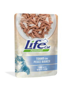 Life Cat Natural Gatto Adulto Tonno con Pesce Bianco Busta 70 gr