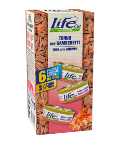 Life Cat Natural Gatto Adulto Tonno con Gamberetti Multipack 6 pz x 50 gr