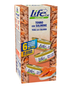 Life Cat Natural Gatto Adulto Tonno con Salmone Multipack 6 pz x 50 gr