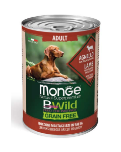 Monge BWild Grain Free Cane Adult Agnello Lattina 400 gr