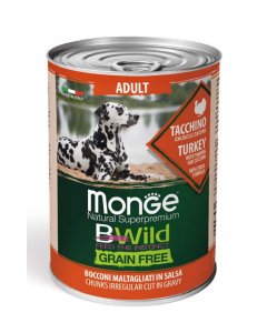 Monge BWild Grain Free Cane Adult Tacchino Lattina 400 gr