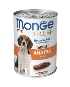 Monge Fresh Cane Bocconi in Paté Anatra 400 gr