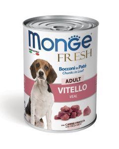 Monge Fresh Cane Bocconi in Paté Vitello 400 gr