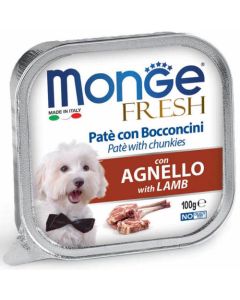 Monge Fresh Cane Paté con Bocconcini Agnello 100 gr