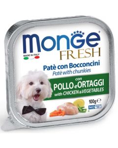 Monge Fresh Cane Paté con Bocconcini Pollo e Verdure 100 gr