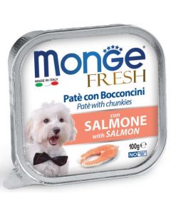 Monge Fresh Cane Paté con Bocconcini Salmone 100 gr