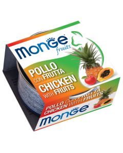 Monge Fruits Gatto Adult Pezzetti di Pollo con Frutta Lattina 80 gr