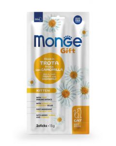 Monge Gift Gatto Kitten Soft Sticks di Trota con Camomilla 15 gr