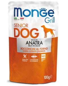 Monge Grill Cane Senior Bocconcini Ricco in Anatra Busta 100 gr