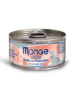 Monge Dog Pezzetti di Pollo con Prosciutto Lattina 95 gr