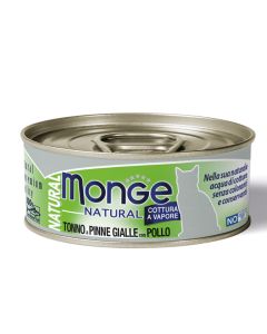 Monge Natural Gatto Adult Pezzetti di Tonno a Pinne Gialle con Pollo Lattina 80 gr