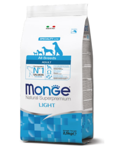 Monge Superpremium Cane Adult All Breeds Light al Salmone e Riso Crocchette