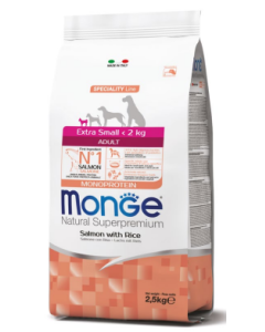 Monge Superpremium Cane Adult Extra Small Monoprotein Salmone e Riso Crocchette 800 gr