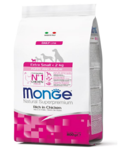 Monge Superpremium Cane Puppy e Junior Extra Small al Pollo Crocchette 800 gr