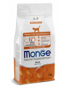 Monge Superpremium Gatto Kitten Monoprotein all'Anatra Crocchette