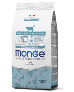 Monge Superpremium Gatto Kitten Monoprotein alla Trota Crocchette