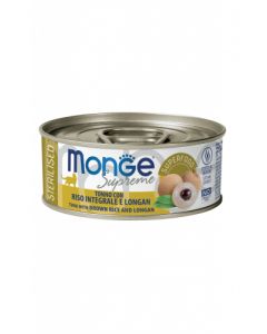 Monge Supreme Gatto Sterilizzato Tonno con Riso Integrale e Longan Lattina 80 gr