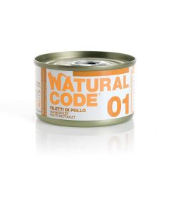 Natural Code 01 Gatto Adulto Filetti di Pollo Lattina 85 gr