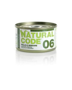 Natural Code 06 Gatto Adulto Pollo e Verdure Lattina 85 gr