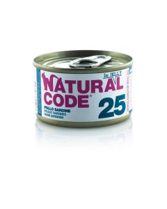 Natural Code 25 Gatto Adulto Pollo e Sardine in Jelly Lattina 85 gr