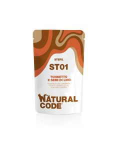 Natural Code ST01 Gatto Sterilizzato Tonnetto e Semi di Lino Busta 70 gr