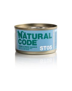 Natural Code ST05 Gatto Sterilizzato Tonno e Pesce Bianco Lattina 85 gr