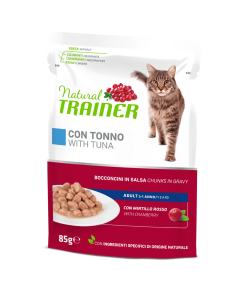 Natural Trainer Gatto Adulto Bocconcini di Tonno in Salsa Busta 85 gr