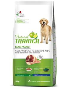 Natural Trainer Cane Adult Maxi con Prosciutto Crudo e Riso Crocchette  12 kg