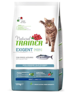 Natural Trainer Gatto Adult Exigent al Pesce Azzurro Crocchette 300 gr