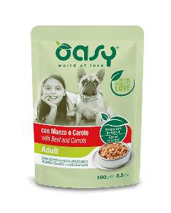 Oasy Cane Adult Straccetti con Manzo e Carote in Salsa Busta 100 gr