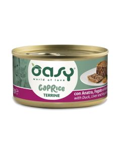 Oasy Caprice Gatto Adulto Terrine con Anatra, Fegato e Verdure Lattina 85 gr