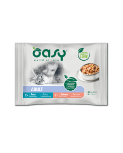 Oasy Gatto Adulto Multipack Fish Selection Tonno e Salmone 4 pz x 85 gr